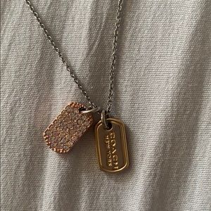 Coach tag necklace